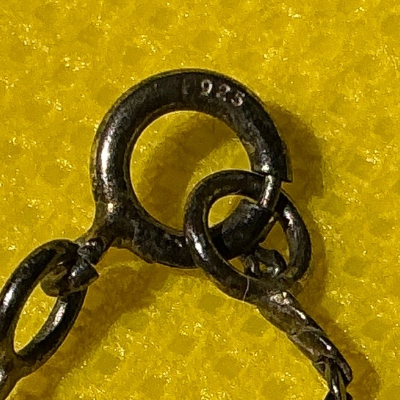 Sterling Silver Cross & Chain With Opalescent Center Stone Marcasite Stones - Picture 4 of 9